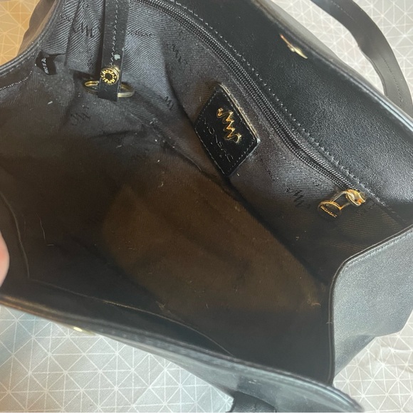 Monsac Vintage Leather Mini Satchel Handbag in Black - Picture 7 of 9